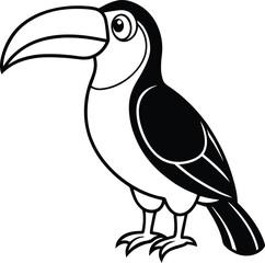 Toucan black silhouette on white background