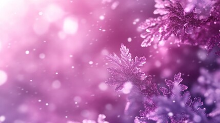 Elegant Purple Winter: A Dreamy Snowflake Scene with Sparkling Accents