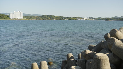 海岸とテトラポット