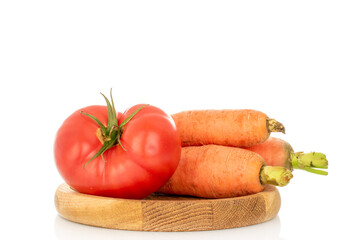 Organic carrots isolated on white background, macro.
