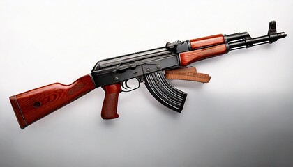 weapon rifle ak 47 white backgrund 