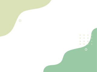 かわいい緑の流体シェイプの背景イラスト素材　flat hand drawn fluid blue shapes background.Cute abstract shapes.Vector loose frame.