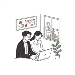 business people working together