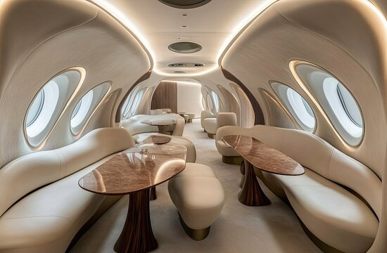 Luxurious Private Jet Interior (1) - Powered by Adobe
