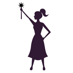Silhouette of Woman Holding Firework Stick