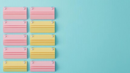 tax preparation with expense report and checklist. 3D render of checklist board with expense icons pinned under each task