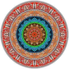 Mehndi Henna Drawing Circular Mandala pattern for tattoo, decoration premium product poster or painting. Decorative ornament in ethnic oriental style. Outline doodle hand draw illustration