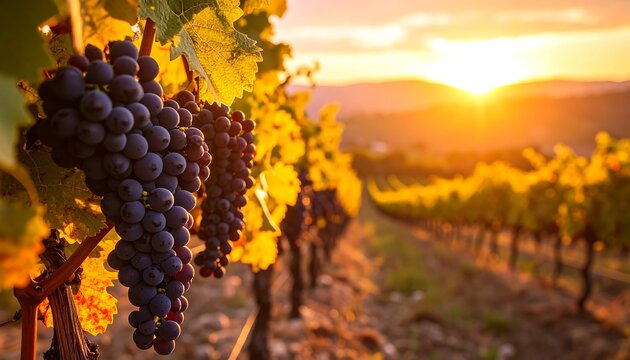 Vineyard sunset
