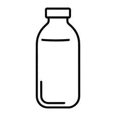 Detox Juice Bottle Icon, Vector, Illustration, Icon, Outline, Line Art, Silhouette, Logo, White Background.