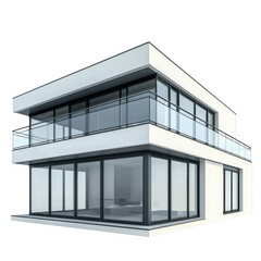 Modern house design with large glass windows and balcony, showcasing contemporary architecture and spacious interior. Ideal for urban living and stylish aesthetics