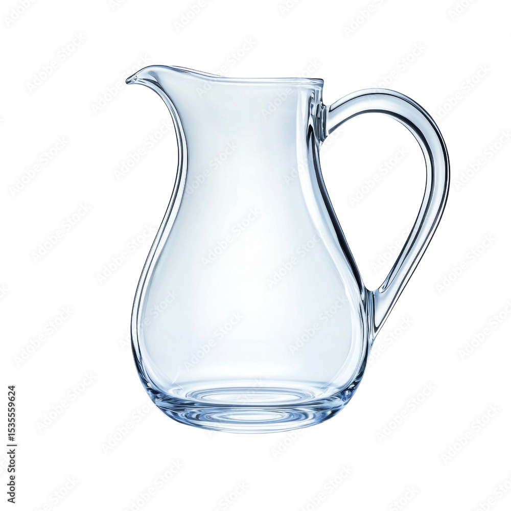 Poster clear glass pitcher with elegant design, perfect for serving beverages. ideal for home or restaurant
