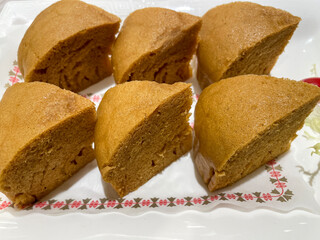 water-chestnut pudding in a plate