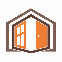 Real Estate Window and Door House Logo Vector.