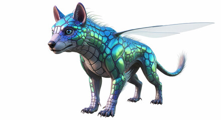 Fototapeta premium Fantastic Winged Canine: Mythical Creature Art