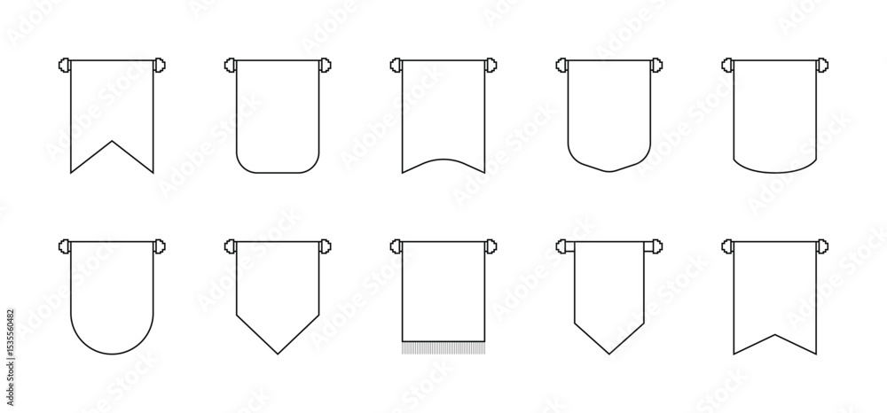 Poster bundle design element pennant flag