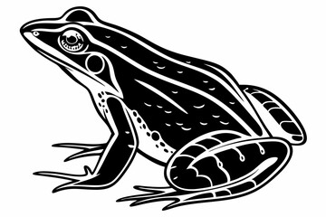 Naklejka premium wood frog sihouette black vector