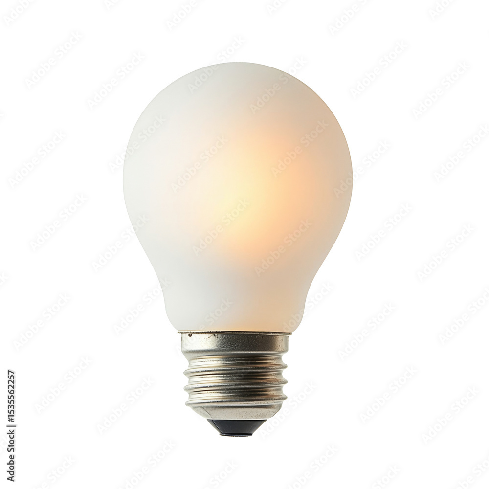 Poster frosted light bulb with warm glow, perfect for creating cozy atmosphere in any space. this versatile