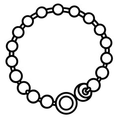 Charm bracelet  line art vector