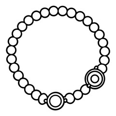 Charm bracelet  line art vector
