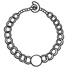 Charm bracelet  line art vector