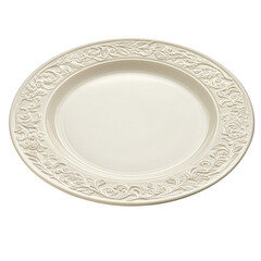 Elegant decorative plate with intricate floral design, perfect for dining or display. This porcelain piece adds touch of sophistication to any table setting
