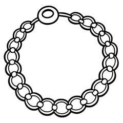 Charm bracelet  line art vector
