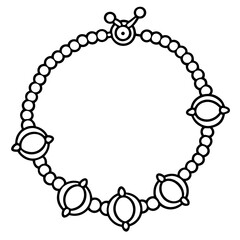 Charm bracelet  line art vector