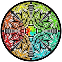 Mehndi Henna Drawing Circular Mandala pattern for tattoo, decoration premium product poster or painting. Decorative ornament in ethnic oriental style. Outline doodle hand draw illustration