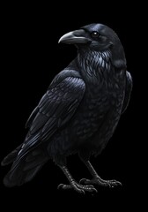 Naklejka premium Midnight Raven: Dark Elegance in Digital Art