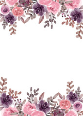 Watercolor flowers background vector for design.