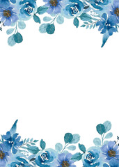 Watercolor flowers background vector for design.