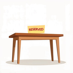 Reserved table illustration with signage for dining experience, hospitality