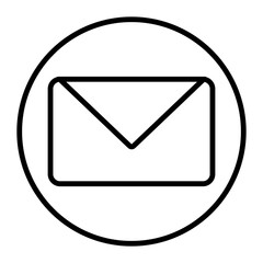 Email icon black line round 