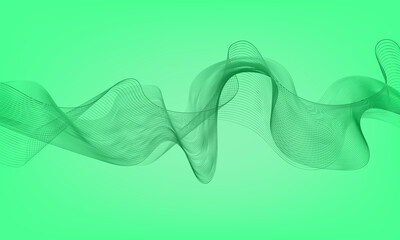 Abstract Green Wavy Design for Technology and Business