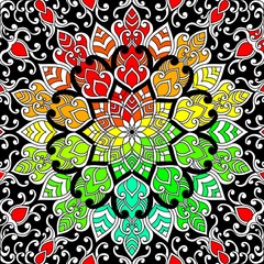 Mehndi Henna Drawing Circular Mandala pattern for tattoo, decoration premium product poster or painting. Decorative ornament in ethnic oriental style. Outline doodle hand draw illustration