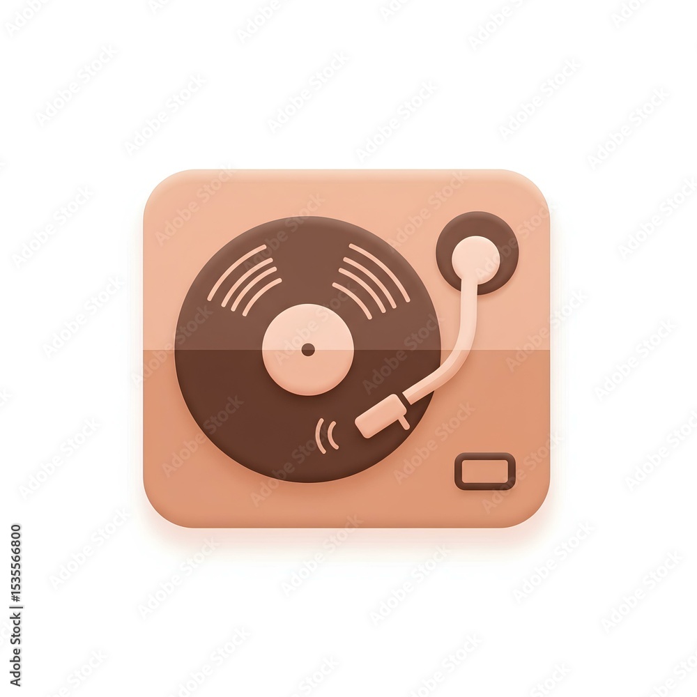 Aufkleber stylish retro turntable icon design perfect for music apps websites and branding projects featuring 