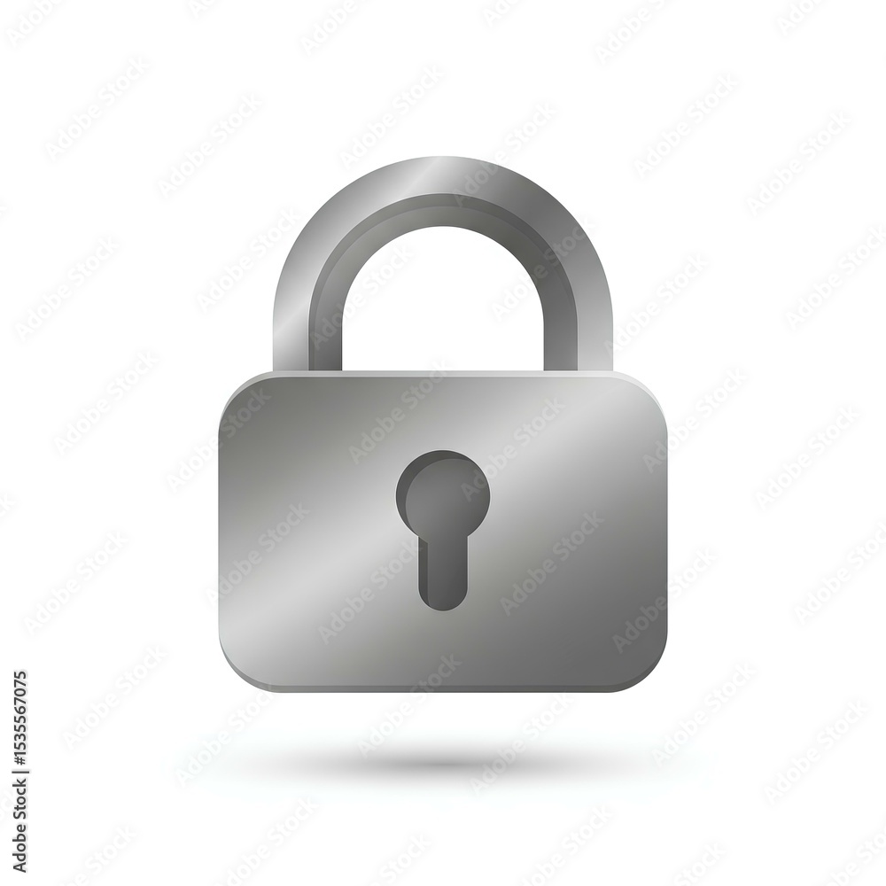 Poster secure your digital assets with this sleek metallic padlock graphic perfect for websites and apps co