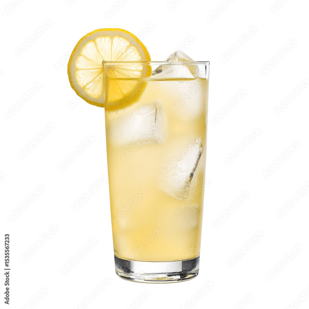 Aufkleber refreshing lemonade with ice and lemon slice
