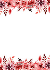 Watercolor flowers background vector for design.