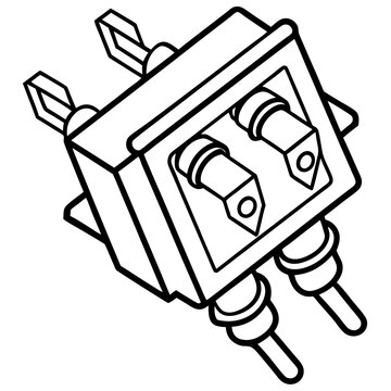 black and white electrical connector clip art preview