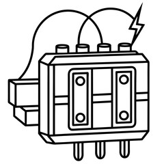 Circuit Breaker line art vector