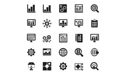 Data center icon set