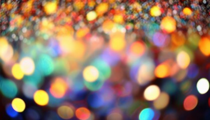 Naklejka premium radiant multicolored bokeh with glittery shimmer, perfect for web design, print media, and new year branding