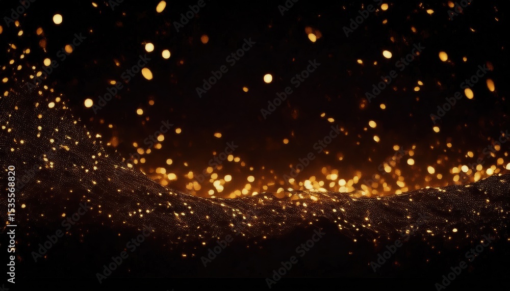Aufkleber dazzling golden bokeh with festive sparkle on dark canvas, perfect for web design, print media, and 
