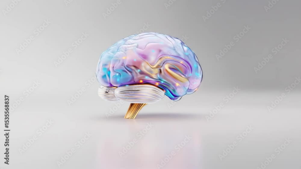 Poster human brain with neural network. brain activity and functions. artificial intelligence, creativity a