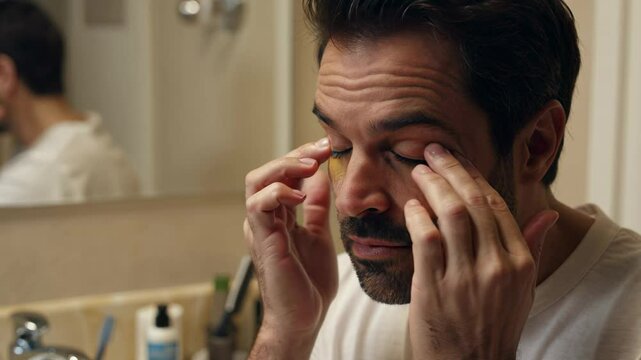 Authentic Hispanic Trans Man Engages in Morning Skincare Routine for Health and Well-being