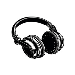 Vector Silhouette of Gaming Headset Esports Headphones with Boom Mic Design