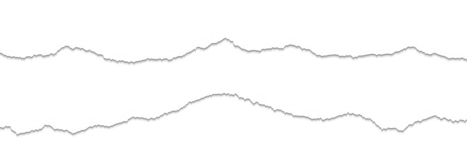 Ripped paper strips with rough torn edges