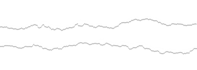 Ripped paper strips with rough torn edges