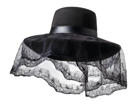 Elegant Black Hat with Veil